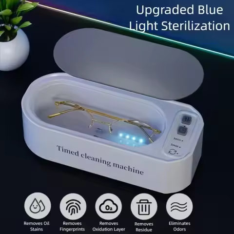 Portable USB Rechargeable Ultrasonic Glasses Cleaner Cleaning Tool High Frequency Contact Lens Clean