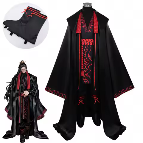 Limbus Company Jia Qiu Cosplay Costume Black Hanfu Cape Coat Pants Set Halloween Party Stage Perform