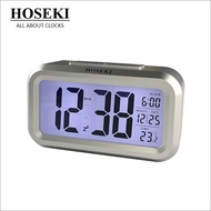 HOSEKI Digital Clock Series H-2219 Alarm Temperature Monitor and Auto Glow In The Dark Night Light LCD