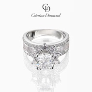 Moissanite Diamond Ring 2 Carat Caterina Diamond Solitaire Pavéproposal DR022 - GRA Tested