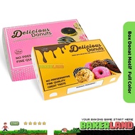 Motif Donut Box, Donut Box, Donut Box, Donut Packaging, Donut Container, Large Donut Box, custom Don