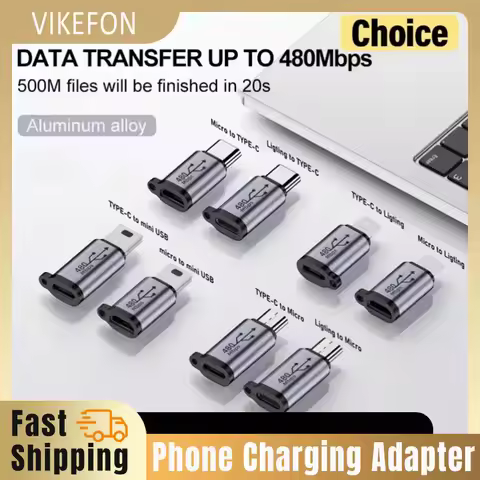 VIKEFON Type C Female to Micro USB/Micro USB Female to Type C /Type Female to Mini USB/Micro USB Fem