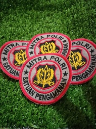 bordir logo satpam mitra polri