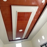 plafon pvc motif kayu terpasang