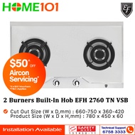 EF Built In Stainless Steel Hob 2 Burners EFH 2760 TN VSB