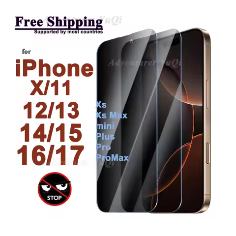2pcs Anti Spy Screen Protector For iPhone 17 Air 16e 16 15 14 13 9H Tempered Glass Privacy Peep 12 1