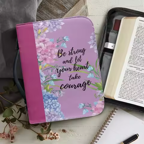Bible Bags Colorful Flower Floral Print Ladies Storage Christian Bible Cover Case for Women Personal