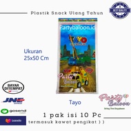 Partybaloon Plastik Snack Ulang tahun Karakter Besar 1 pak isi 10 pc 25x50 Cm | Bingkisan Ulang tahu