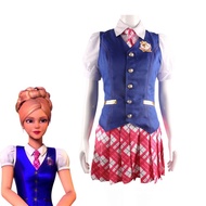 Movie Barbie Princess Charm School Delancey DE Wen CosplayAnime Costume Woman Top Skirt Suit Uniform