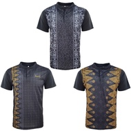 Men T-shirt Collar Batik Design Jersey Material | Baju T-shirt Kolar Jersi Corak Batik Lelaki | Size M - 2XL