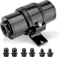 100 Micron Inline Fuel Filter with 50MM Aluminum Mounting Bracket Compatible with Filtering Gasoline