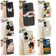 For Honor X7b 4G Case Cover Silicone Fashion Cute Cat Funny Pattern Casing CLK-LX1 CLK-LX2 CLK-LX3