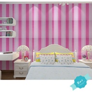 Wall Sticker Wallpaper pink Striped Wallpaper