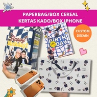 IPHONE GIFT PAPER I GIFT BOX I CEREAL GIFTBOX I PAPERBAG l BOX DUMMY CUSTOM BIRTHDAY FAREWELL RESIGN
