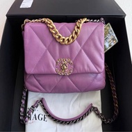 【97新 ✨ 全網最低價！】Chanel 香奈兒  薰衣草紫色 金扣19bag 小號 （下單前先詢問庫存❗️）
