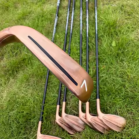 high quality 7PCS Copper Golf Clubs Golf 790 Irons Set 456789P, Unisex R, S Flex Graphite, Steel Sha