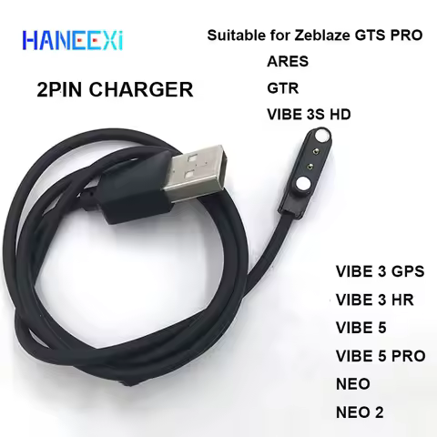 2pin 4mm magnetic charger cable for Zeblaze GTS PRO VIBE 3 ECG GPS ARES/ GTR/ VIBE 3S HD/ VIBE 5 PRO