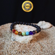 Original Super Quality 7 Chakra Volcanic Lava Stone Yoga Bracelet