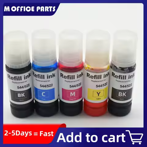 70ml T544 522 Ink for Epson L3110 L3150 for EcoTank Printer ET-2750 ET-3750 2720 L3100 L3250 L4160 1