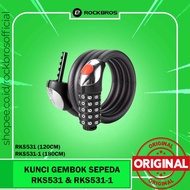 Rockbros RKS531 Black Bicycle Combination Lock 5 Digits Password 120 c Code Lock Steel Waterproof