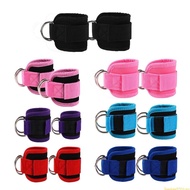 SUN 1Pair Double D Rings Ankle Cuffs Gym Fitness Ankle Strap for Fitness Gym