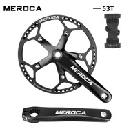 MEROCA Folding Bike Hollow Integrated Crankset - 130BCD Single Chainring 45/53/56T Conversion Crank