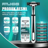 Manual Razor Set 6pcs Double Layer Knife Sharp Beard Razor Refill Razor