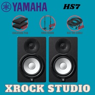 Yamaha HS7 6.5 inch Powered Studio Monitor With Speaker Stand And Cable - Pair - Black ( HS-7 / HS 7
