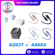 Bộ sạc ANKER Củ Sạc Anker và A2637 PD 20W Và Dây Cáp Sạc A8662 PowerLine III Usb-C (Type C) to L