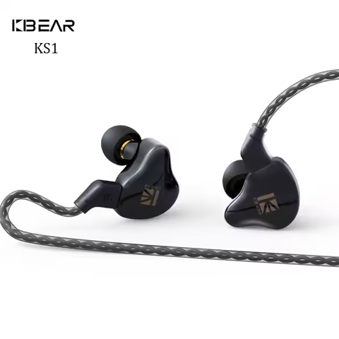 KBEAR KS1 Dual Magnetic Circuit Dynamic Wired Earphone Gaming Headphones In Ear Monitor Music Earbud