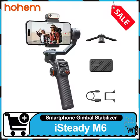 Hohem iSteady M6 Smartphone Gimbal kit with Magnetic AI Vision Sensor LED Light for Video Making