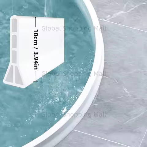 10cm/4" High Shower Dam up to 300cm/9.84ft Collapsible Shower Water Stopper Water Splash Guard Showe