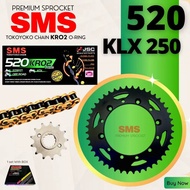 520KRO2 ORING KAWASAKI KLX250 KLX 250 DTX250 D-TRACKER250 SPROCKET SET SMS 520KRO ORING CHAIN YTX7L 