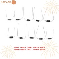 ESPOIR 200PCS Electronic Kit,  Storage Box 200pcs Rectifier Diode Assortment Kit, Durable 1N4001~1N4
