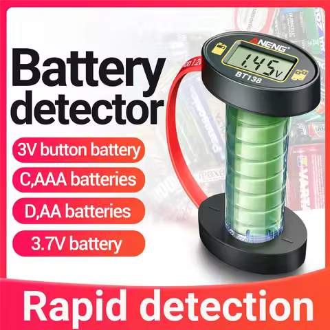 BT138 Digital Battery Testers Magnetic Capacity Detect for AA AAA R03 R14 R20 9V Button cell 18650/2