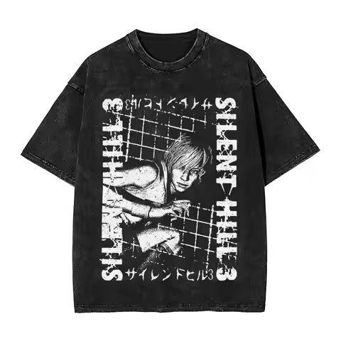 SILENT HILL 3 Run Heather T Shirt Vintage Washed Men Women Cotton Casual T-Shirts Summer Short Sleev