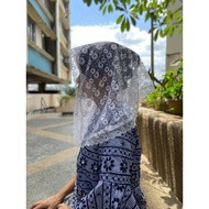 Sophia Grace Semi-Circle Veil – Handmade White Catholic Church Veil for Women, Lace Chapel Mantilla