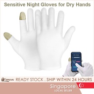 【SG SELLER】White Cotton Gloves Touchscreen For Hand Modelling / Driving / Delivery / Ceremony