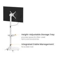 FS38-22TWE Chic Display Floor Stand with Casters_17 To 43 Inch Screen with Tv Wheels_white_black Buy