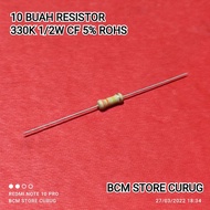 10 PCS 330K RESISTORS 1/2W CF 5% ROHS