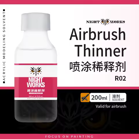 NightWorks Airbrush Leveling Thinner 200ml for Acrylic Modeling Solvent Spray Paint Thinner