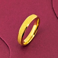 cincin lelaki ring 5G Gold Color Vietnam Sand Gold Plated 999 Gypsophila Ring Men Women Pair Ring Fr