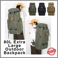 80L Large Capacity Backpack Waterproof Beg Hiking Bag Military Daki Gunung Camping Tactical Bagpack 