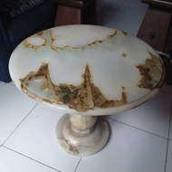 Meja Antik Onyx Marmer texture Kulit Kayu