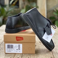 [ FREE GIFT 🎁 ] CLARKS DESERT TREK 02 Genuine Black Leather Smart Casual S1690001 KASUT KULIT LELAKI