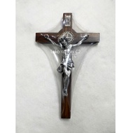 Benedict Wooden Hanging Cross Medal 30cm (1139) - Wall Cross - Benedict Hanging Cross