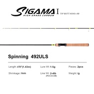 SIGAMA1  Ultralight Carbon Rods MF Action Spinning Casting Fishing Rods Perch Rod 2 section UL L pow