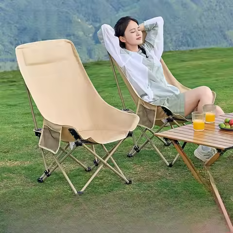 Padded Folding Camping Chairs Heavy People Back Sun Steel Camping Chairs Relax Outdoor Mare Accessor