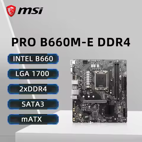 MSI PRO B660M-E DDR4 Motherboard Support i9-14900K 13900K i7-14700K 13700 i5-12400F 13500 LGA1700 DD
