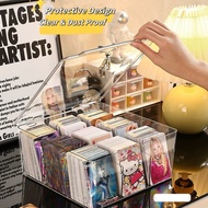 Card Box Display Cards Organiser TCG Holder Zipper Storage Idol Kpop Popmart Pokémon Pocket Clear St